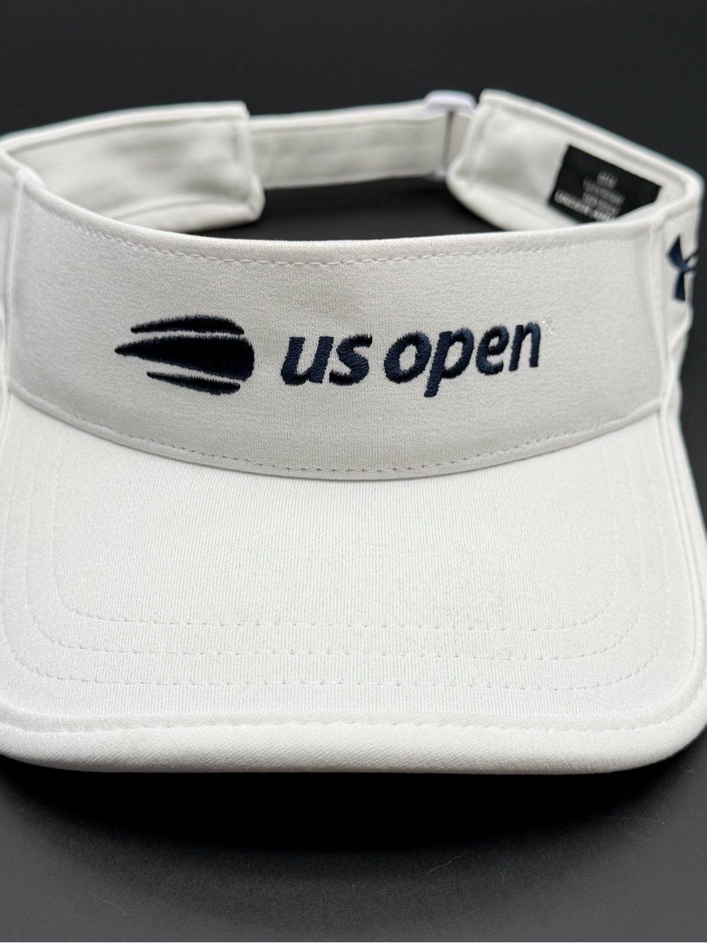 Under Armour White US Open Visor with Navy Logo